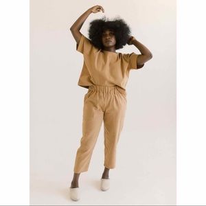 eli & barry Pant 1 in Toffee Organic Cotton Twill